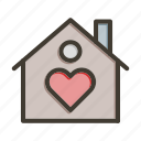 sweet home, heart, love, building, property