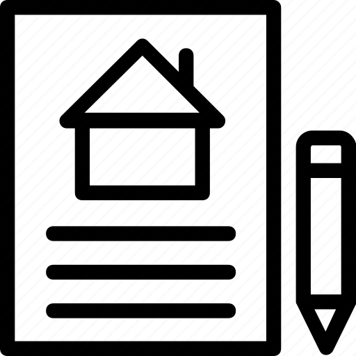 Deed, estate, house, legal, owner, paper, pencil icon - Download on Iconfinder