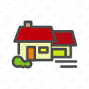apartment, building, cabin, home, house, tree