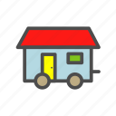 cabin, hatch, house, mobile, vehicle