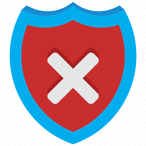 Antivirus, fail, problem, shield, alert, danger, warning icon - Download on Iconfinder