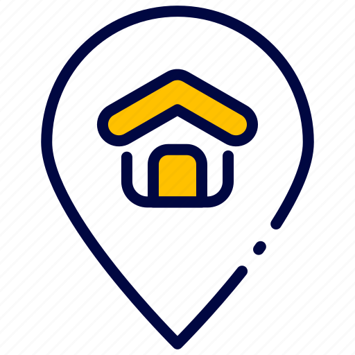 Bukeicon, gps, home, house, location, pin, realestate icon - Download on Iconfinder