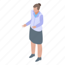 business, cartoon, isometric, office, person, realtor, woman