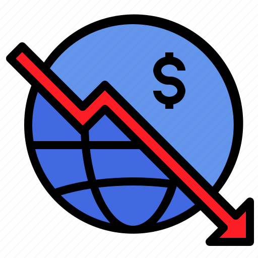 Downtrend, stagflation, inancial, crisis, stocks, investment, economic icon - Download on Iconfinder