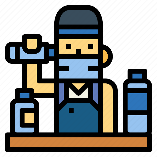 Bottle, man, recycle, worker icon - Download on Iconfinder