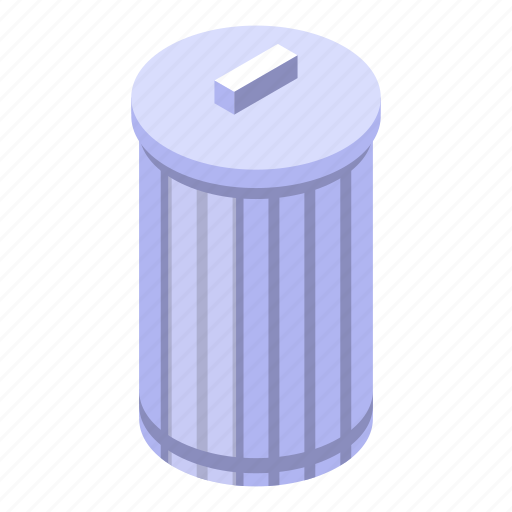 Bin, cartoon, dustbin, isometric, paper, recycle, steel icon - Download on Iconfinder