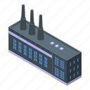 business, cartoon, computer, factory, isometric, plastic, recycle