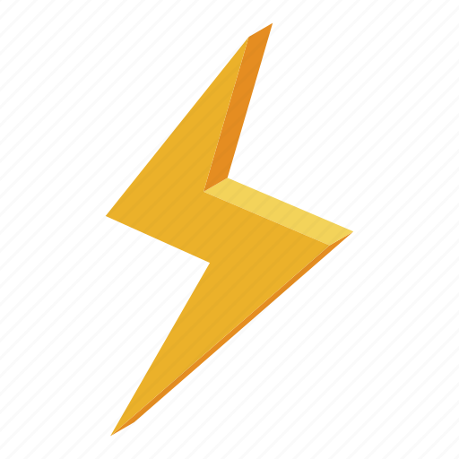 Bolt, cartoon, electricity, energy, hand, isometric, lightning icon - Download on Iconfinder