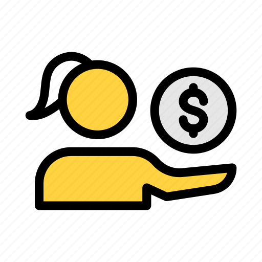 Business, employee, female, lady, dollar icon - Download on Iconfinder