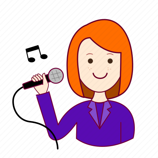 Cantora, emprego, job, mulher, professions, redheaded woman, ruiva icon - Download on Iconfinder