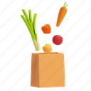 vegetables, paperbag, healthy, carrot 