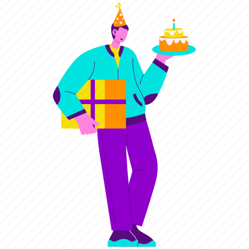 Alone birthday celebration, birthday, birthday party, man, special, celebration, party illustration - Download on Iconfinder