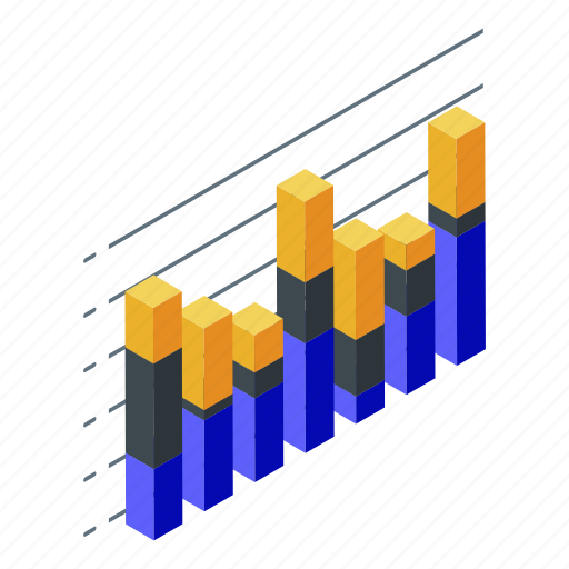 Bars, business, cartoon, diagram, graph, growth, isometric icon - Download on Iconfinder