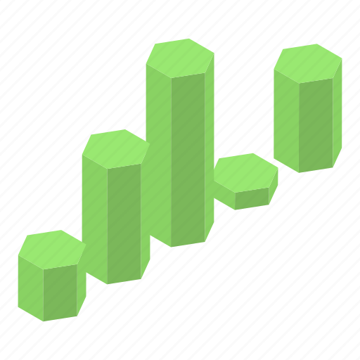 Bars, business, cartoon, chart, computer, green, isometric icon - Download on Iconfinder