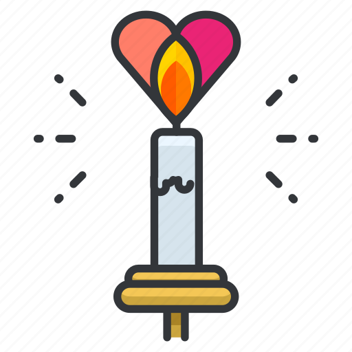 Candle, heart, love, relationship, romance, romatic icon - Download on Iconfinder
