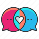 chat, communication, conversation, heart, love, relationship, text