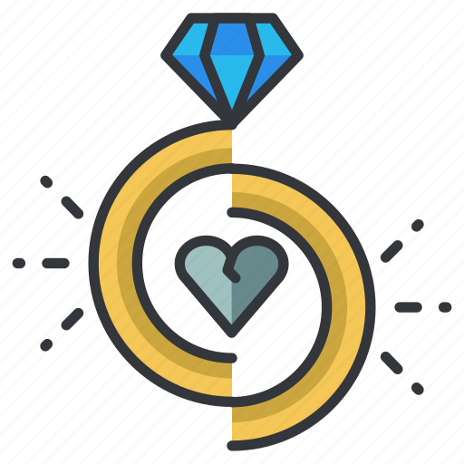 Breakup, diamond, divorce, heart, love, relationship, ring icon - Download on Iconfinder