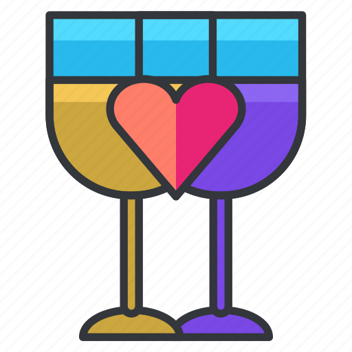 Beverage, drinks, glass, heart, love, relationship icon - Download on Iconfinder