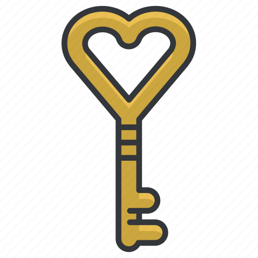 Heart, key, love, relationship, security icon - Download on Iconfinder