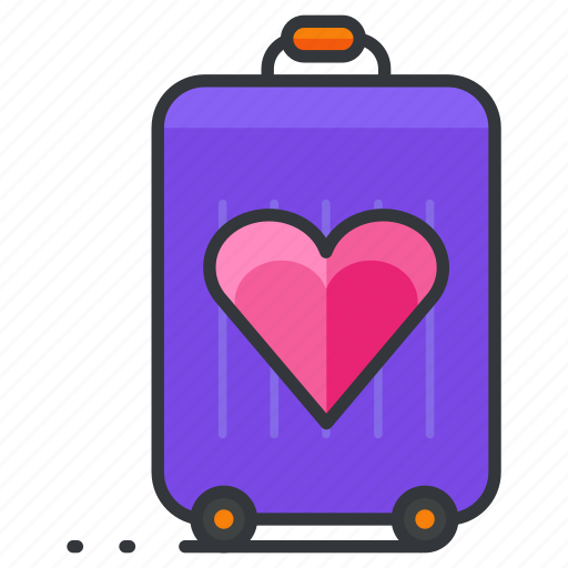 Baggage, heart, love, luggage, relationship, travel icon - Download on Iconfinder