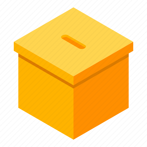Ballot, box, cartoon, hand, isometric, party, silhouette icon - Download on Iconfinder