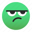 emoji, green, mad, frown
