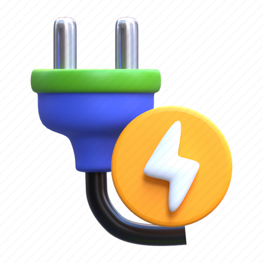 Power plug, energy plug, battery plug, charging plug, plug, power, connector 3D illustration - Download on Iconfinder