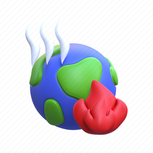 Global warming, climate-change, hot temperature, high temperature, ecology, environment, earth 3D illustration - Download on Iconfinder