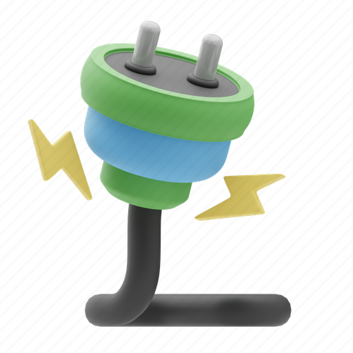 Power, plug, energy, renewable, ecology, electricity, green 3D illustration - Download on Iconfinder