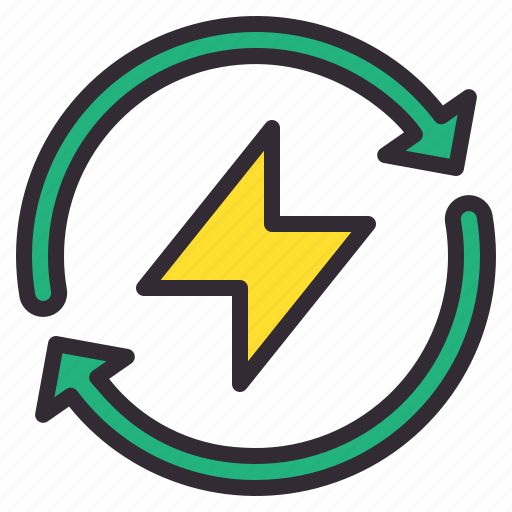 Charge, electric, energy, recycle, storm icon - Download on Iconfinder
