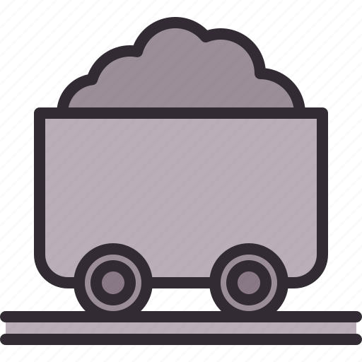 Cart, coal, mining, transportation, wagon icon - Download on Iconfinder