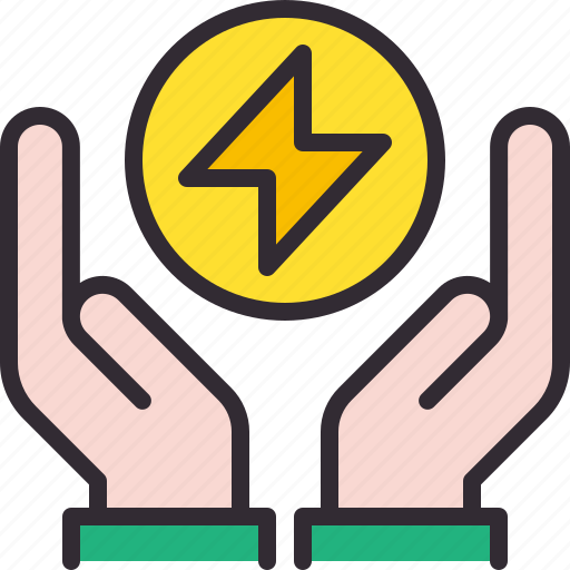 Ecology, electric, energy, hand, save icon - Download on Iconfinder