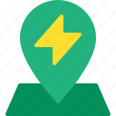 charge, electric, energy, map, pin