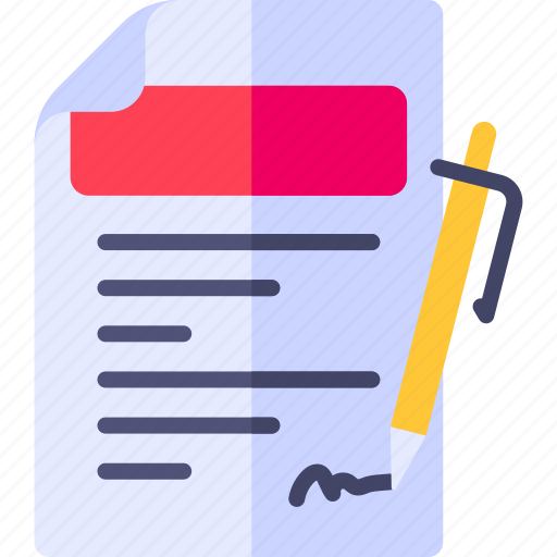 Document, paper, contract, pen, pencil, writing, portable icon - Download on Iconfinder