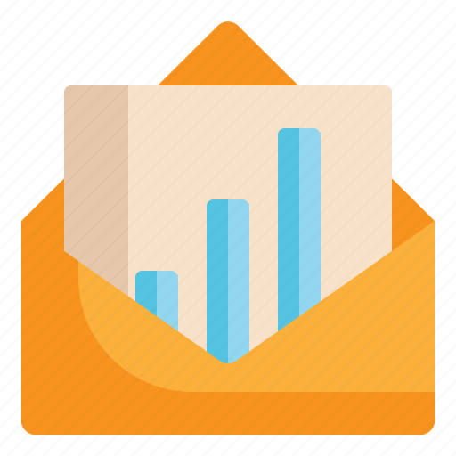 Envelope, message, analytics, mail, statistics, report icon icon - Download on Iconfinder