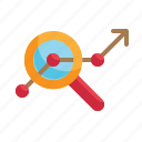 growth, data, graph, search, magnifier, analytics, report icon
