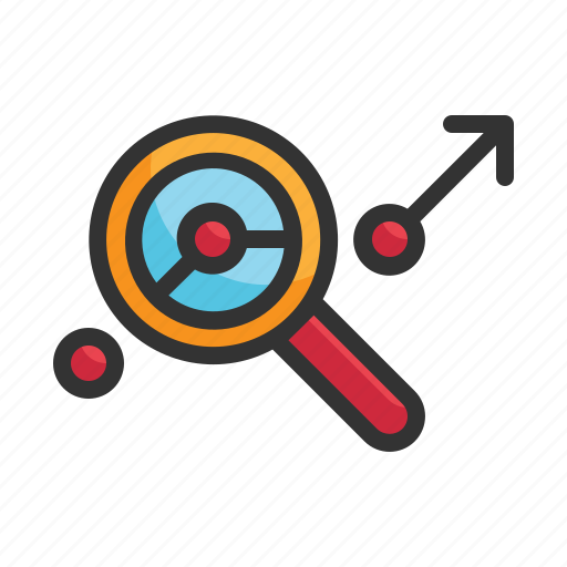 Growth, data, graph, search, magnifier, report icon, analytics icon - Download on Iconfinder