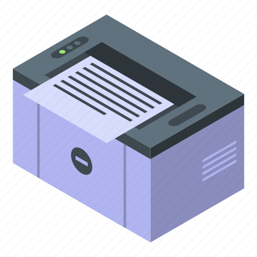 Business, cartoon, computer, isometric, office, printer, reporter icon - Download on Iconfinder