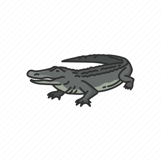 Alligator, animals, gator, predator, reptiles, vertebrates icon - Download on Iconfinder