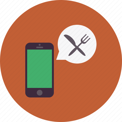 Eat, food, fork, knife, phone, restaurant, talk icon - Download on Iconfinder