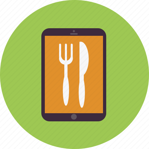 Device, eat, fork, gadget, knife, restaurant, tablet icon - Download on Iconfinder