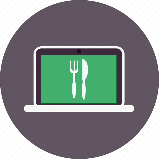 Computer, food, fork, knife, laptop, restaurant, technology icon - Download on Iconfinder