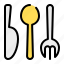 cutlery, fork, knife, spoon, utensil, kitchenware, tools 