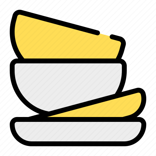 Dishes, plate, plates, bowl, cup, dishware, cookware icon - Download on Iconfinder