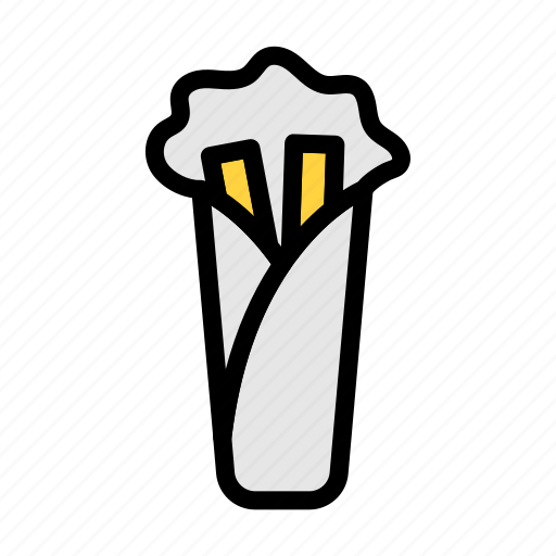 Shawarma, roll, fastfood, meal, restaurant icon - Download on Iconfinder