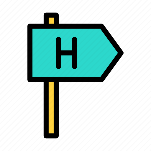 Hotel, sign, board, arrow, direction icon - Download on Iconfinder