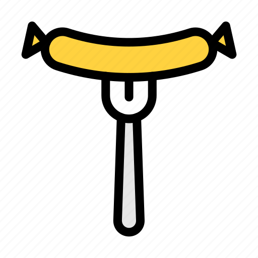 Sausage, fork, spoon, utensils, restaurant icon - Download on Iconfinder