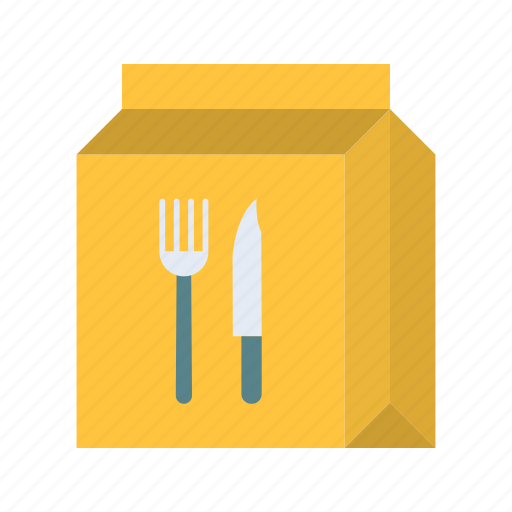 Take away, lunch bag, food, meal, cutlery icon - Download on Iconfinder