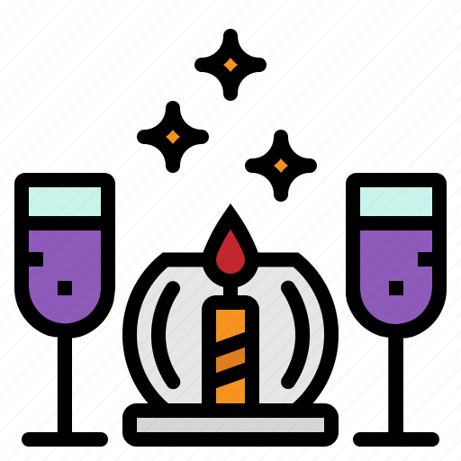 Candle, celebrate, dinner, drink, restaurant icon - Download on Iconfinder