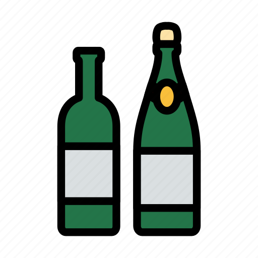 Restaurant, wine, bottle, bar, lineart, white, glass icon - Download on Iconfinder